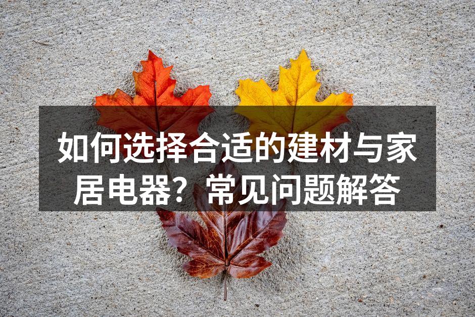 样板房装修中的建材选择示例